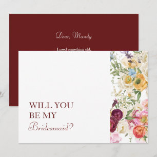 Fleurs GRACIEUSES Serez-Vous Ma Carte D'Épouse