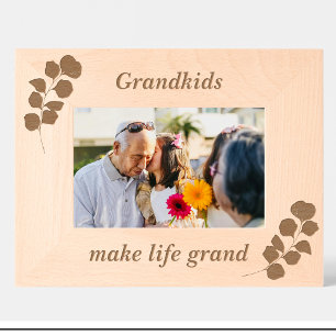 Fleurs Grandpa simples Cadres personnalisés en boi