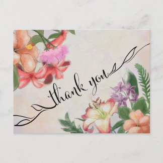 Fleurs Hawaïennes Carte de Remerciement