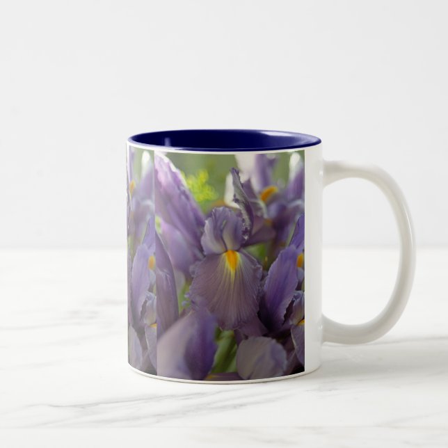 Fleurs Iris Violettes Photo Art Café Mugs (Droit)