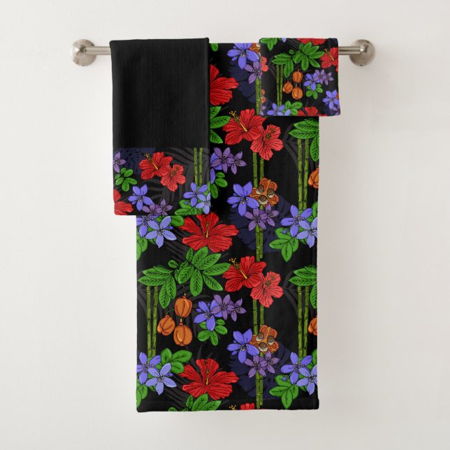 Fleurs jamaïcaines et Ackee Fruit Tropical Black (En situation)