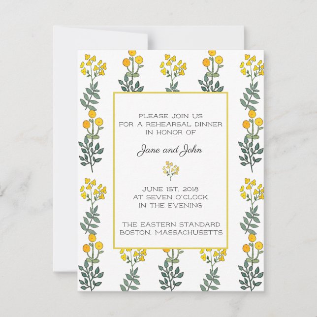 Fleurs jaunes avec invitation à la répétition de l (Devant)