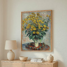 Fleurs Jaunes dans Vase Impressionniste murale Pri