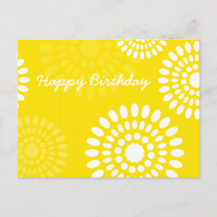 Fleurs jaunes d'été Anniversaire Carte postale