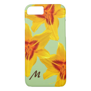 Fleurs jaunes Monogramme Art iPhone / coque ipad