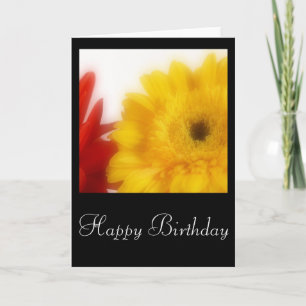 Fleurs Jaunes/Rouges Bonne Carte d'Anniversaire De