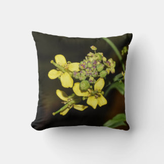 Fleurs jaunes sur un coussin jeté