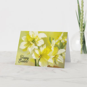 Fleurs jonquilles Jaunes Foi Carte Pâques