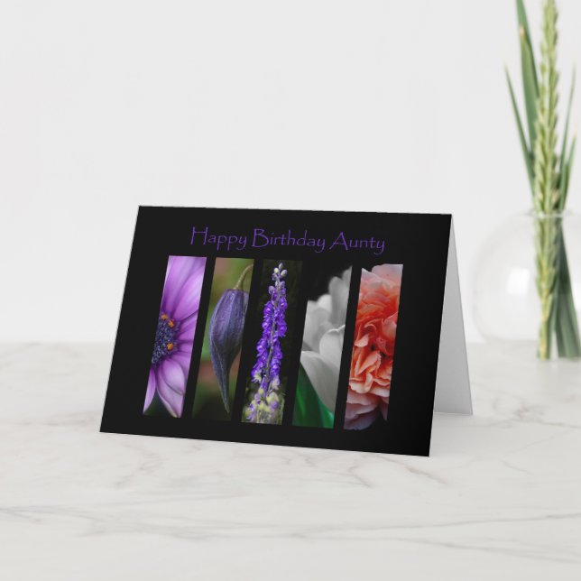 Fleurs Joyeuse Carte de la tante Anniversaire (Devant)