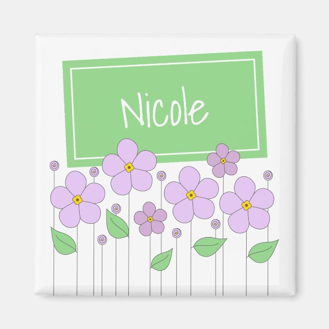 Fleurs Lilac et aimant Tag (Devant)