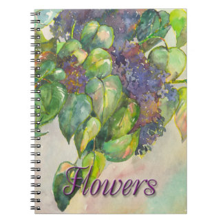 fleurs lilas Carnet photo spirale