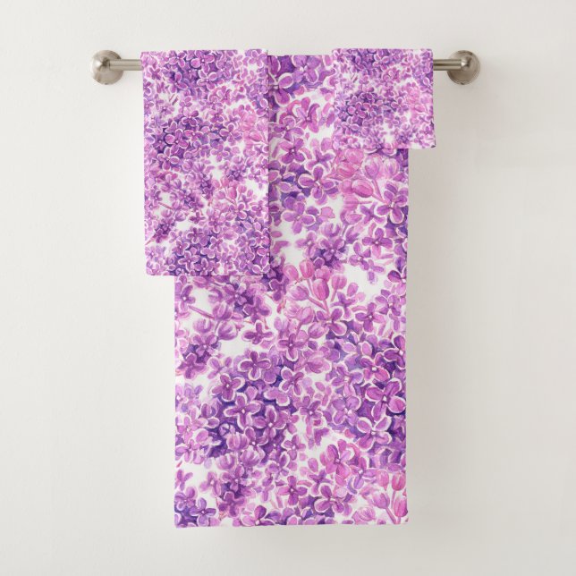 Fleurs lilas rose aquarelle (En situation)
