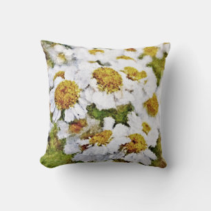 Fleurs marguerites blanches - Peinture Coussin d'a