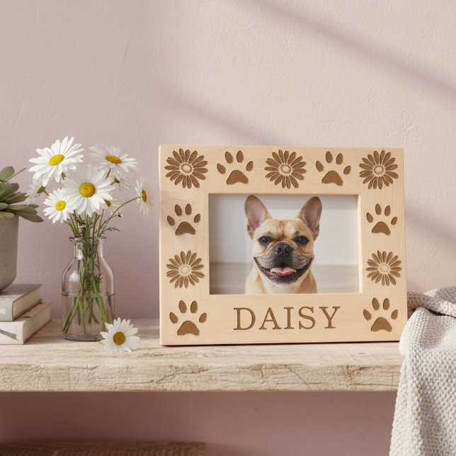 Fleurs marguerites personnalisées Cadre photo pour (🌼🐾 A daisy for every paw print – custom photo frame for your pet’s portrait!)