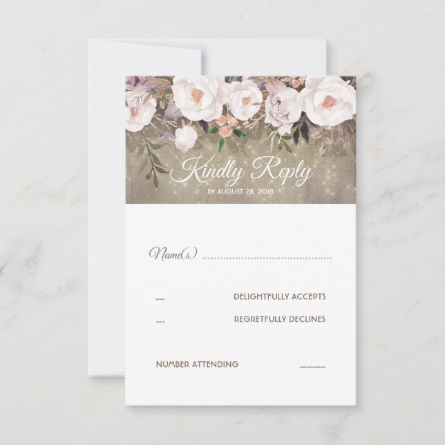 Fleurs Mariage rustique RSVP (Devant)