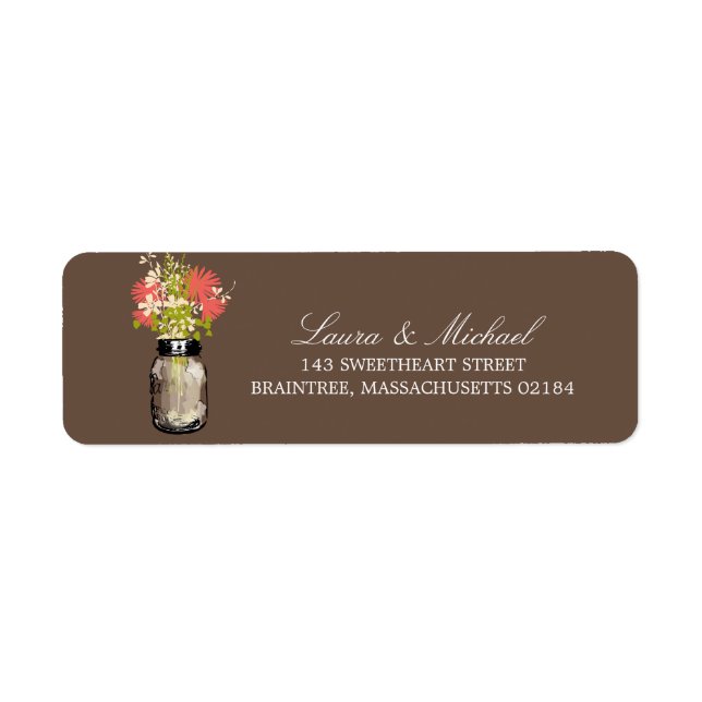 Fleurs Mason Jar | Adresse de retour (Devant)