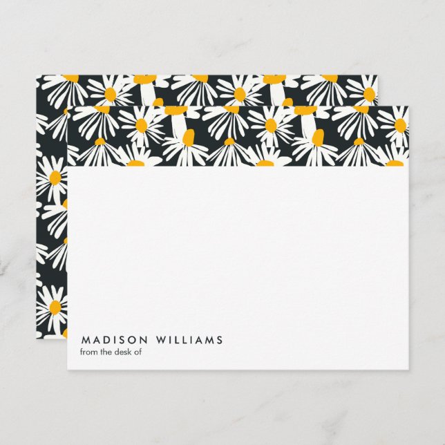 Fleurs minimes Carte moderne design (Devant / Derrière)