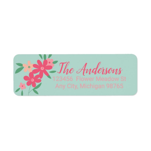 Fleurs Minuscules teintes Turquoises Pink Flower M (Devant)