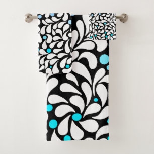 Fleurs modernes audacieuses avec bleu turquoise om