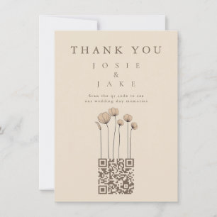 Fleurs modernes Carte de remerciements Mariage ave