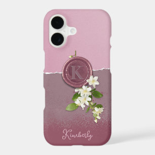 Fleurs Monogramme en Cire Fausse Rose Poussiéreuse