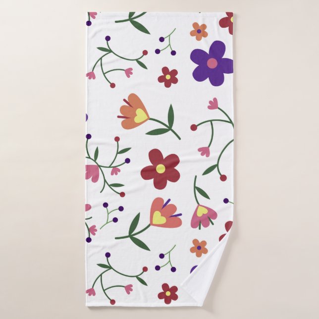 Fleurs motifs (Serviette de bain)