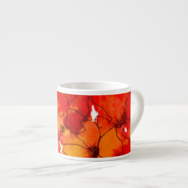 Fleurs murales d'araignée et d'orange Espresso Mug (Devant droit)