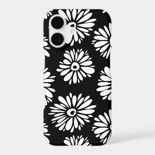 Fleurs noires et blanches funky