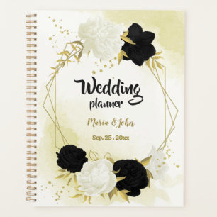 fleurs noires et blanches planificateur de mariage