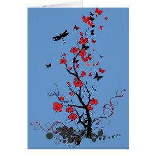 Fleurs noires et rouges