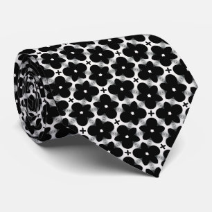 Fleurs noires gothiques et cravate blanche