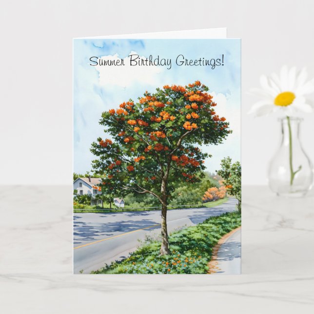 Fleurs nostalgiques d'été Carte de voeux (Petite plante)