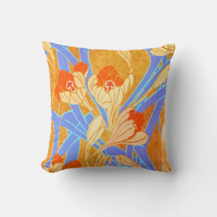 Fleurs orange Art déco de Seguy - Coussin