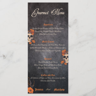 Fleurs orange élégant menu gastronomique simple