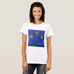Fleurs originales Peinture T-shirt basique, Blanc