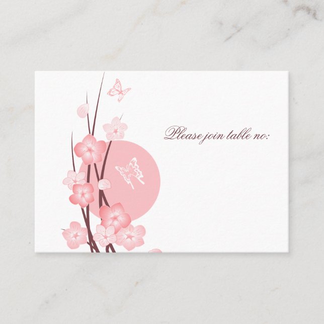 Fleurs Papillon Mariage Table Table Carte Place (Devant)