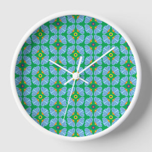 Fleurs Parapluies Horloge encadrée en bois