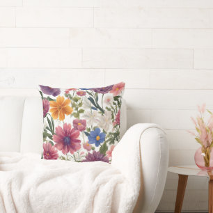 Fleurs partout sur le Coussin d'impression