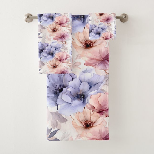 Fleurs pastel lavande rose aquarelle Printemps (En situation)
