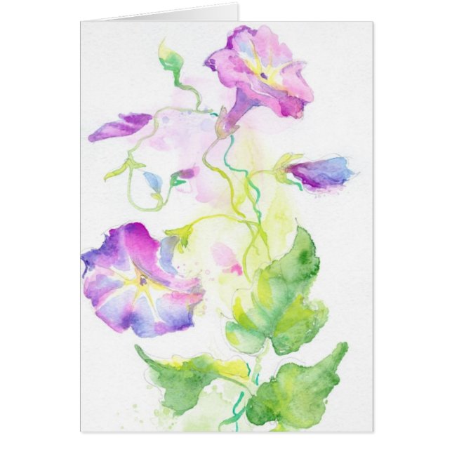 Fleurs peintes de convolvule d'aquarelle (Devant)