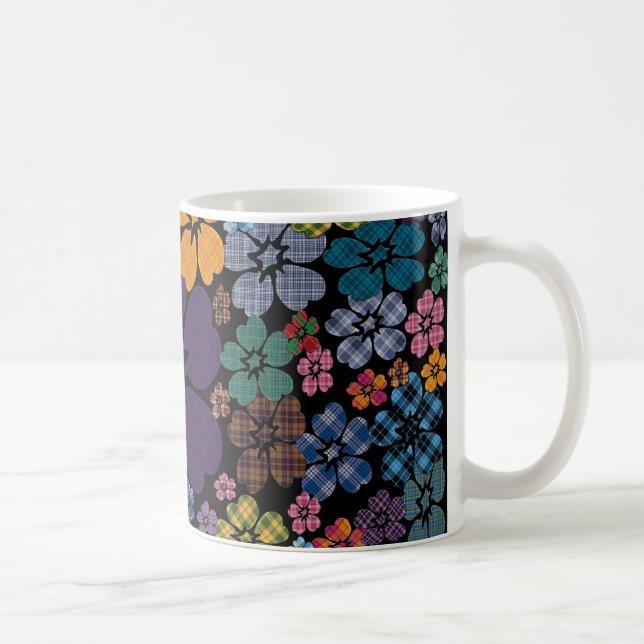 Fleurs Plaid colorées Mug (Droite)