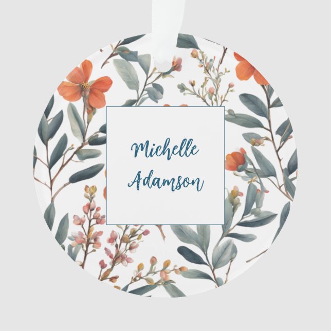 Fleurs Plaines Rétro Élégantes Et Élégantes Votre  (devant)