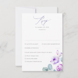 Fleurs pourpres Dusty Élégant mariage rêveur RSVP