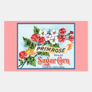 Fleurs Primrose Vintage Crate Étiquette Art
