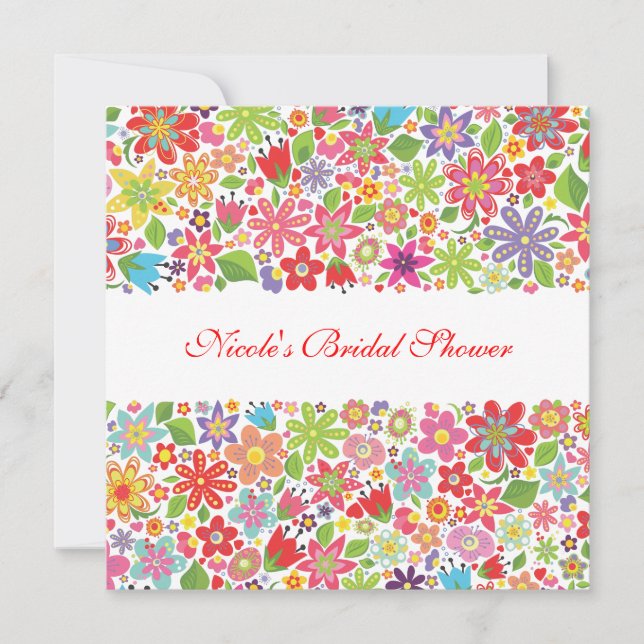 Fleurs printanières Invitation personnalisée Douch (Devant)