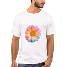 Fleurs Radiantes Un T-shirt Floral Coloré