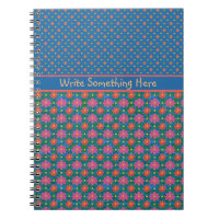 Fleurs Rangoli et Polkas sur Carnet spiral bleu