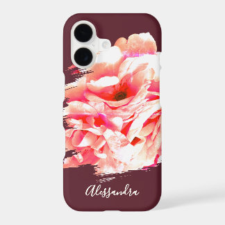 Fleurs rétro personnalisées bordeaux pêche rose bo