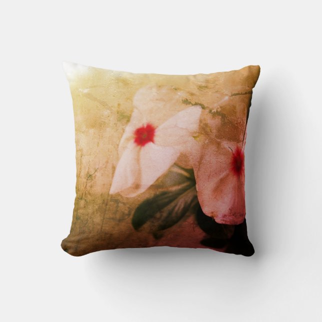 Fleurs Retro Photo Throw Coussin 41 cm x 41 cm (Recto)