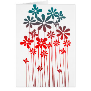 Fleurs rétro turquoises